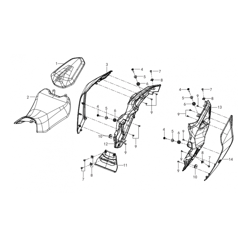 Selle / Coque Arrière