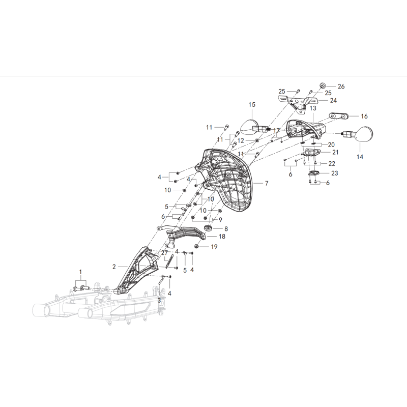 Support de Plaque / Clignotants Arrière