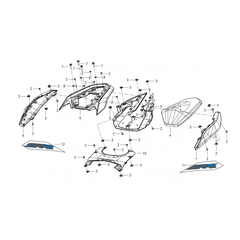 Selle Passager / Coque Arrière
