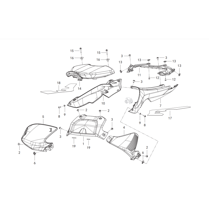 Carenage de Selle / Selle Pilote