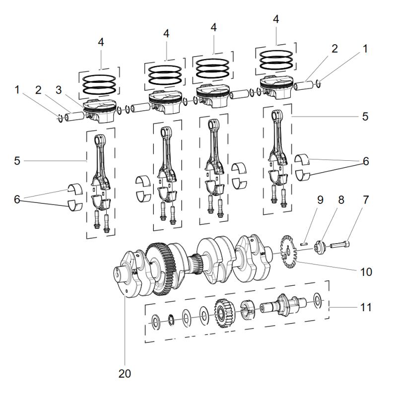 Vilbrequin / Pistons