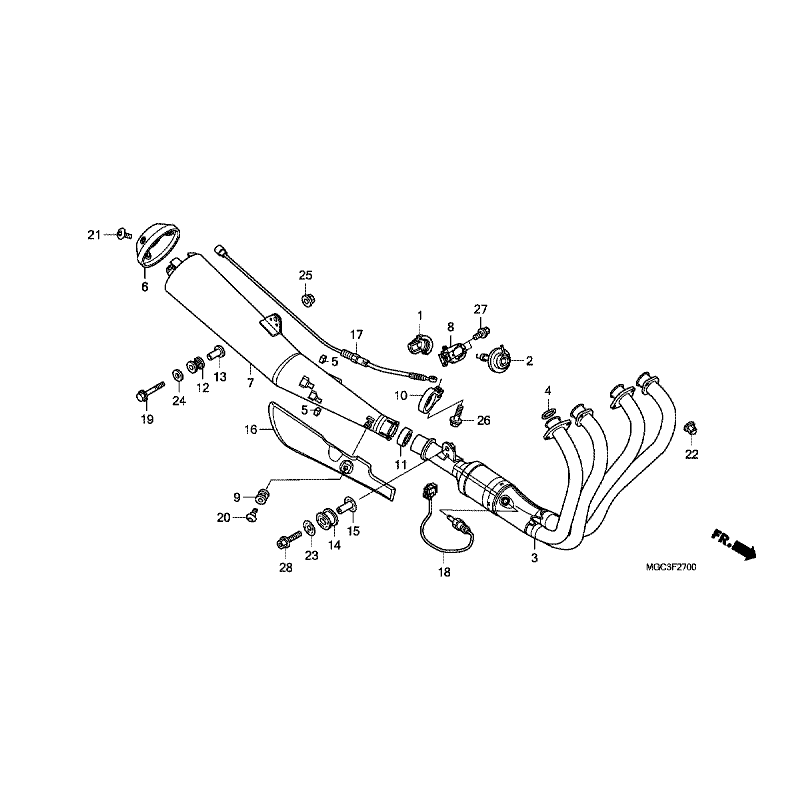 DESTOCKAGE !! Protection d'Echappement OEM Honda CB1100 2011-2015 (18425-MGC-000)