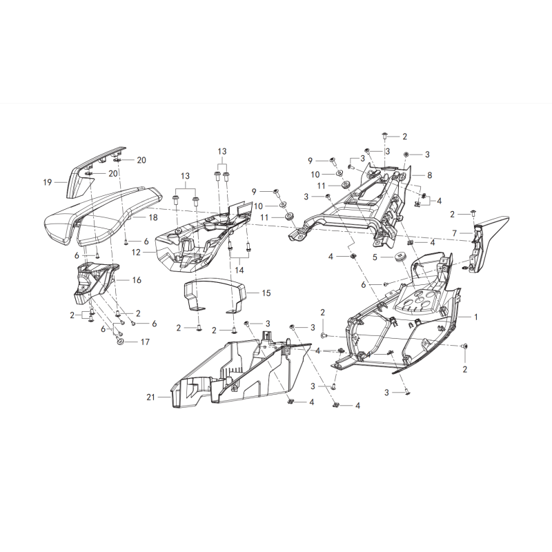 Coque Arrière / Selle Passager