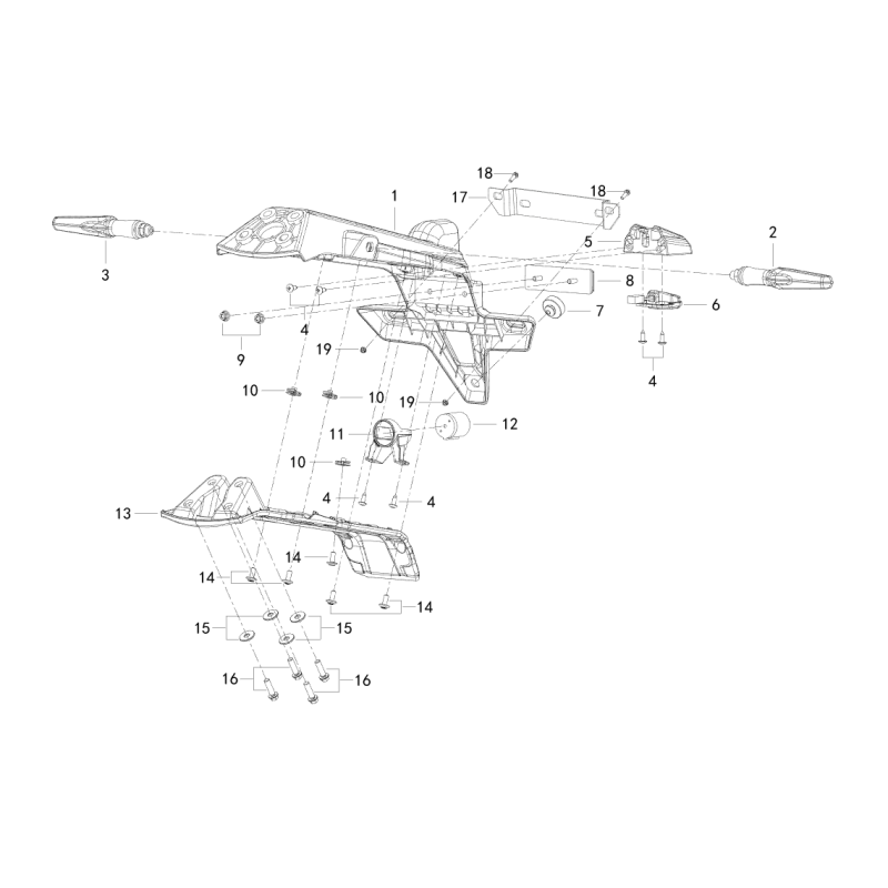 Support de Plaque / Clignotants Arrière