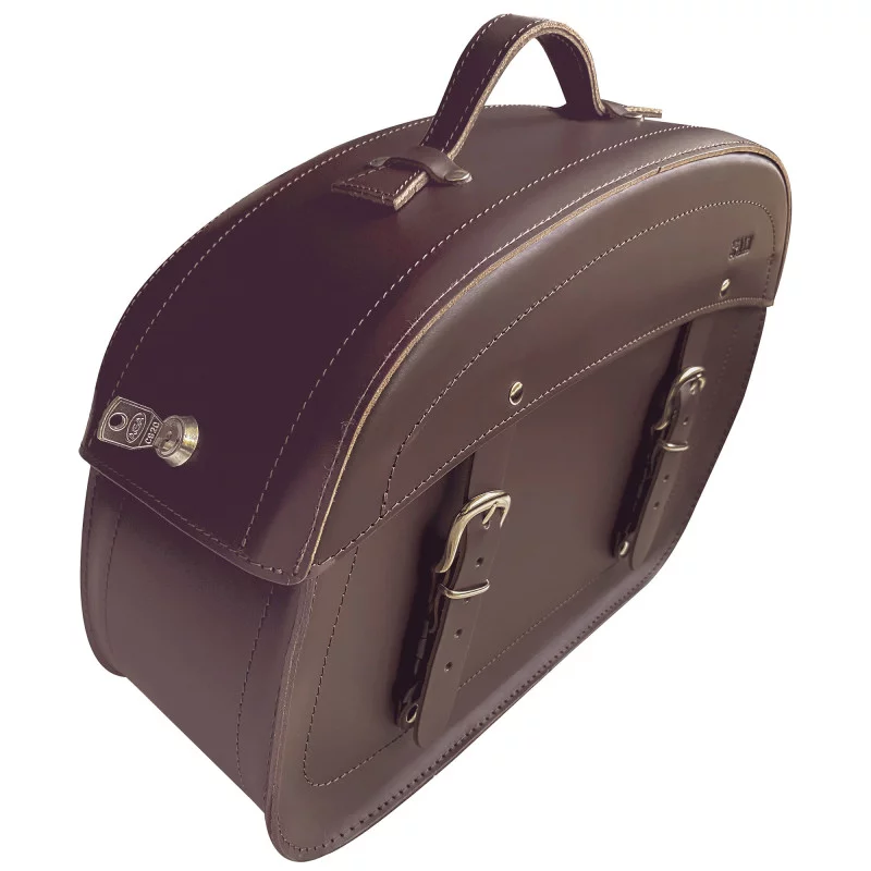 Paire De Sacoches Latérales CLASSIC Marron Klick Fix Cuir 60L