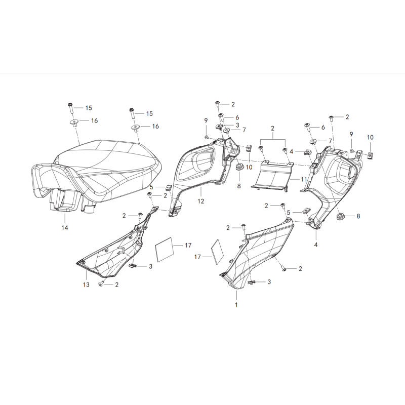 Coque Arrière / Selle Pilote