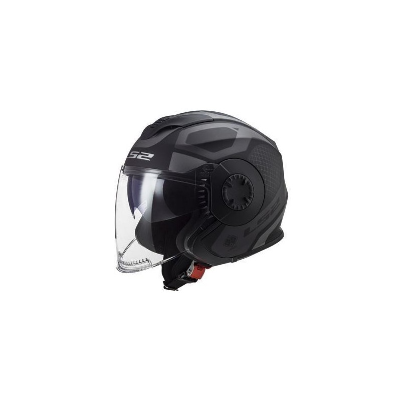 DESTOCKAGE !! Casque Jet LS2 OF570 Verso Marker Noir Mat (Taille L)