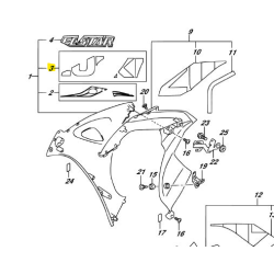 DESTOCKAGE !! Sticker OEM Suzuki GSX-R 1000 2018-2020 (68680-17K30-AGQ)