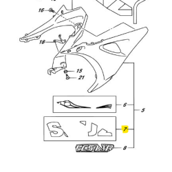 DESTOCKAGE !! Sticker OEM Suzuki GSX-R 1000 2018-2020 (68690-17K30-AGQ)
