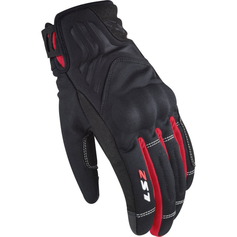 DESTOCKAGE !! Gants Mi-Saison LS2 Jet Lady Noir/Rouge (Taille XS)