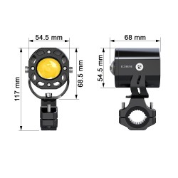 PAIRE DE FEU ADDITIONNEL MOTO - INTERRUPTEUR SANS FIL
