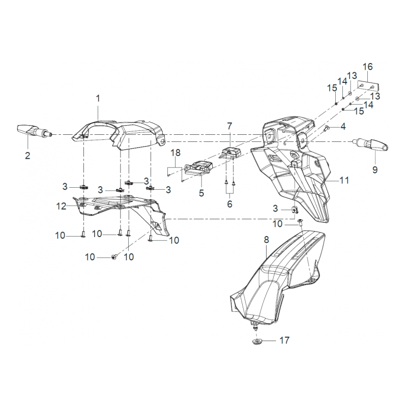 Garde Boue Arrière / Clignotants Garde Boue Arrière / Clignotants